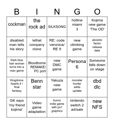 SUMR FEST Bingo Card