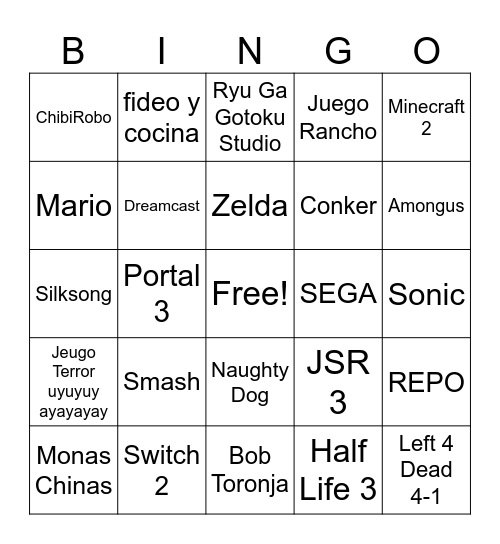 SGF 25 Bingo Card