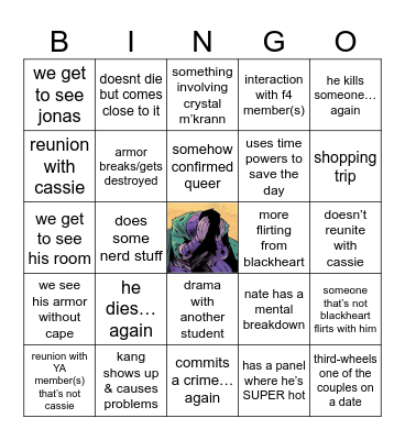 nate avac storyline predictions Bingo Card