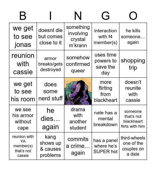 nate avac storyline predictions Bingo Card