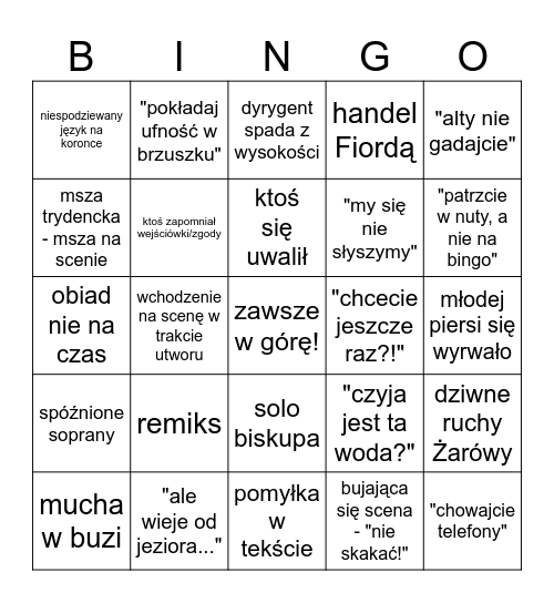 LEDNICA 2025 Bingo Card