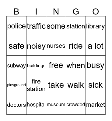 City Bingo Card