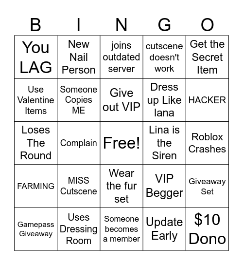 DTI UPDATE Bingo Card