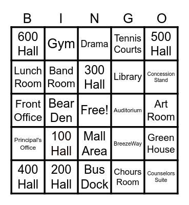 BCHS Class of 2010 Reunion Bingo Card