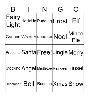 Christmas Bingo Card