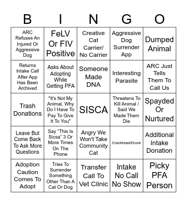 Work Chaos Bingo Card