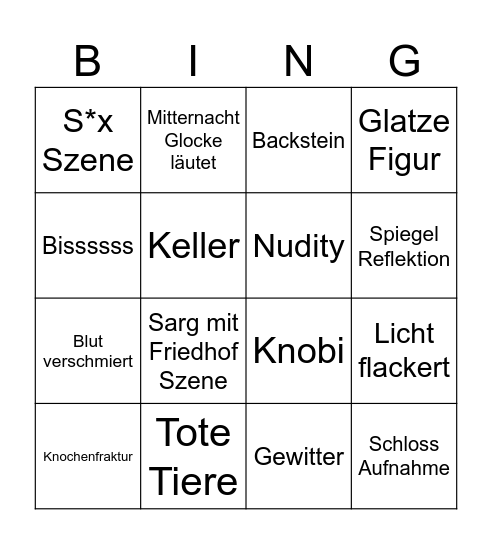 Nosferatuuuuuuu Bingo Card