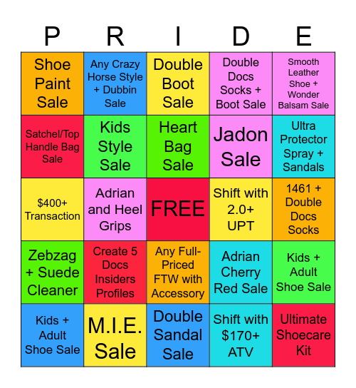 PRIDE MONTH Bingo Card