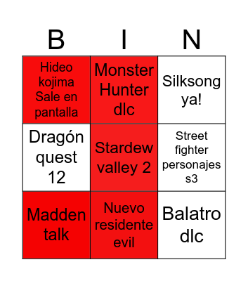 Summer fest Bingo Card