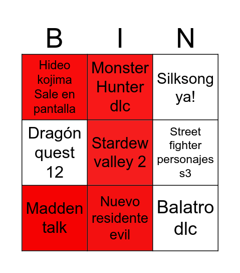 Summer fest Bingo Card