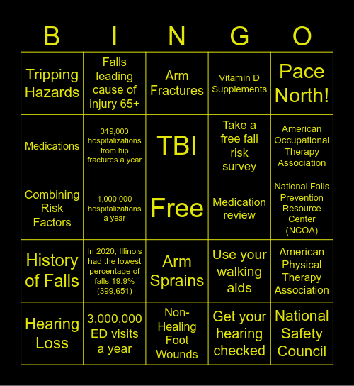 Falls Bingo Card