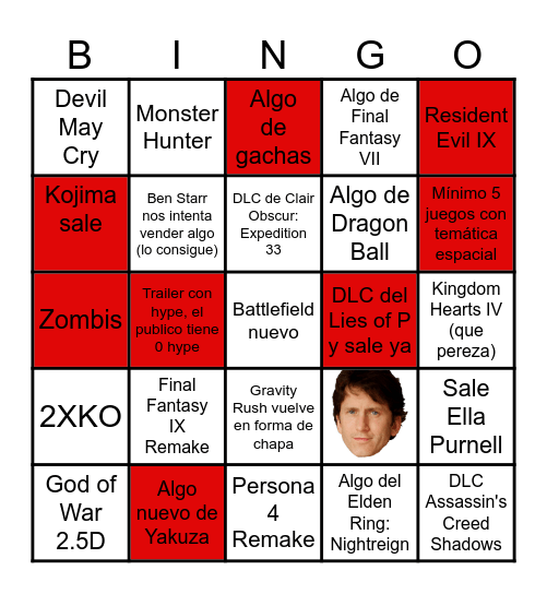 E3/SUMMER GAME FEST Bingo Card