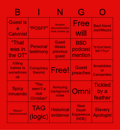 BBD Bingo! Bingo Card