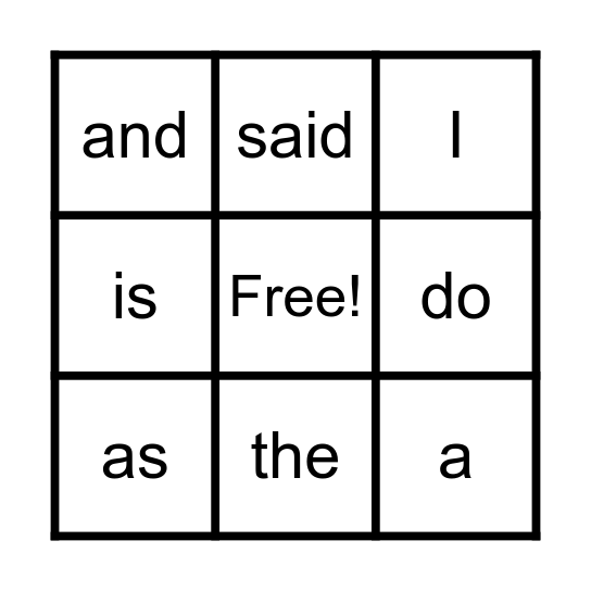 Heart Words (1) Bingo Card