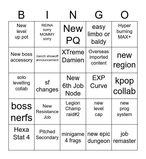 KMS Showcase BINGO Card