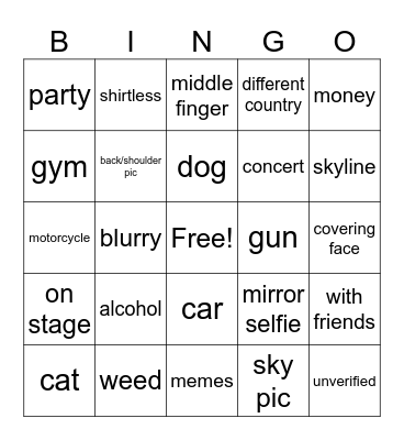Tinder Bingo Card