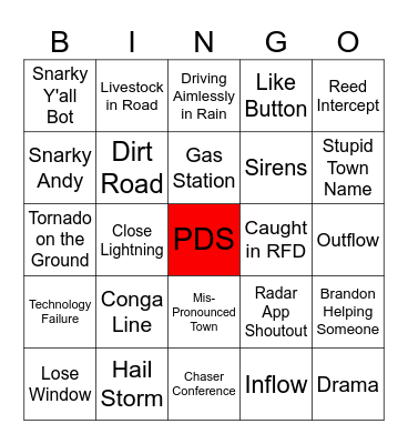 Storm Chaser Bingo Card