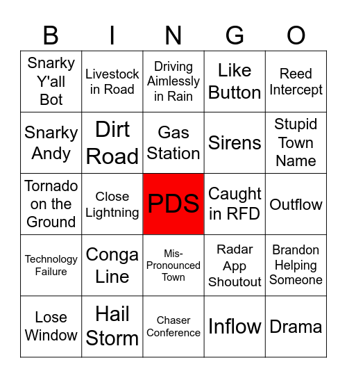 Storm Chaser Bingo Card