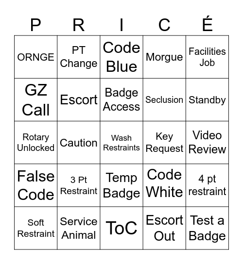 Security Bingo Card