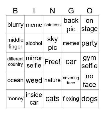 Tinder Bingo Card