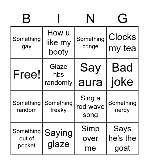 Robert bingo Card