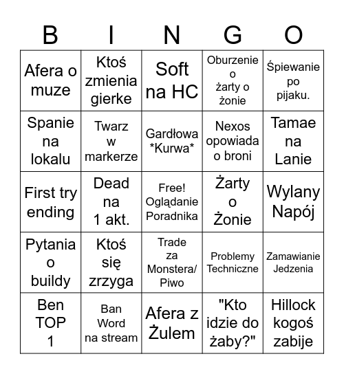 CMENTARZYSKO BINGO Card