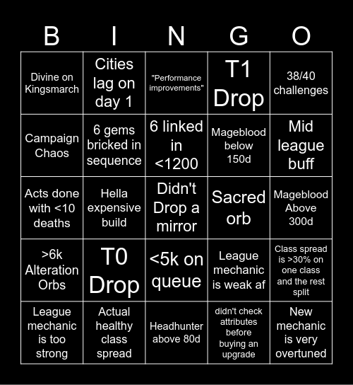 Poe 3.26 Bingo Card