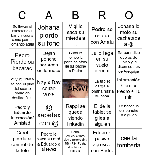 El melhor aniversario do mundo part.2 Bingo Card
