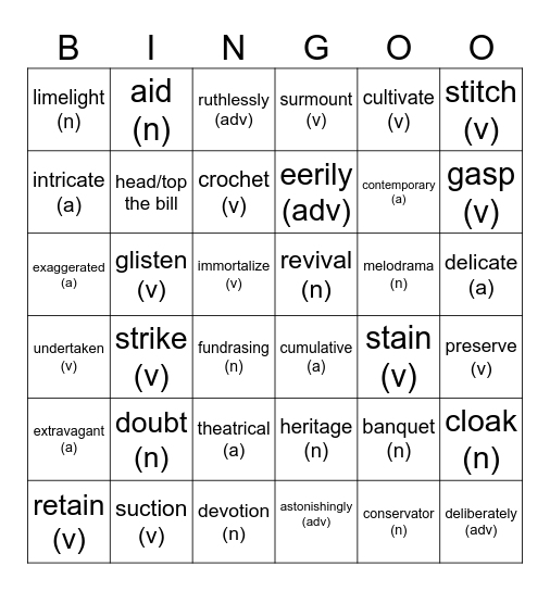 Lovely Bunny Bingo Card