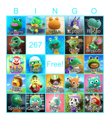 LilSimsie Animal Crossing Bingo Card Bingo Card