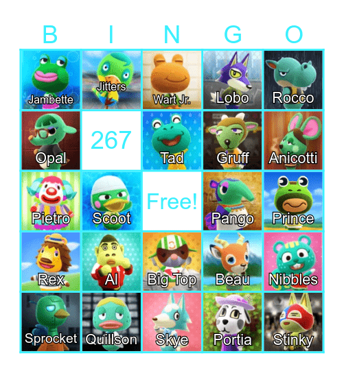 LilSimsie Animal Crossing Bingo Card Bingo Card