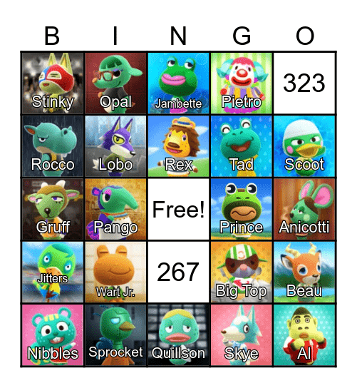 LilSimsie Animal Crossing Bingo Card Bingo Card