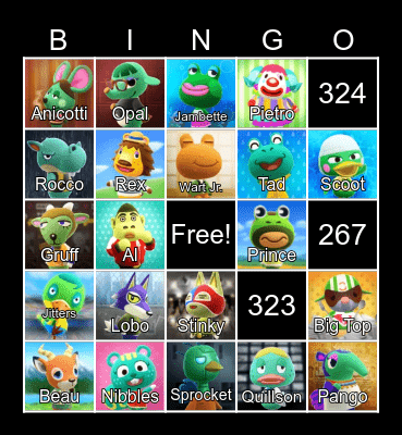LilSimsie Animal Crossing Bingo Card Bingo Card