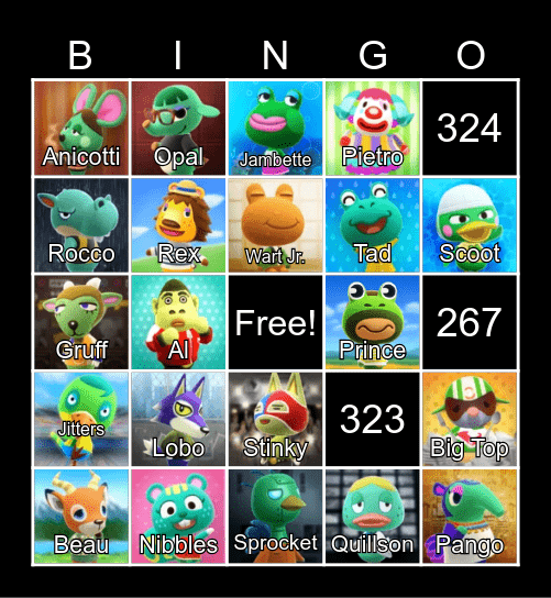 LilSimsie Animal Crossing Bingo Card Bingo Card