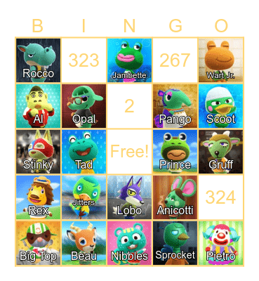 LilSimsie Animal Crossing Bingo Card Bingo Card
