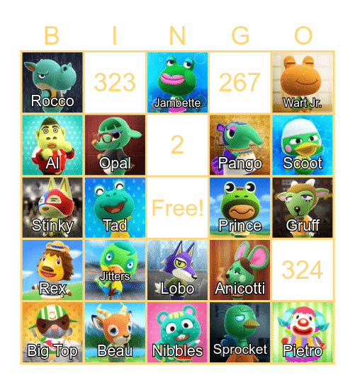 LilSimsie Animal Crossing Bingo Card Bingo Card