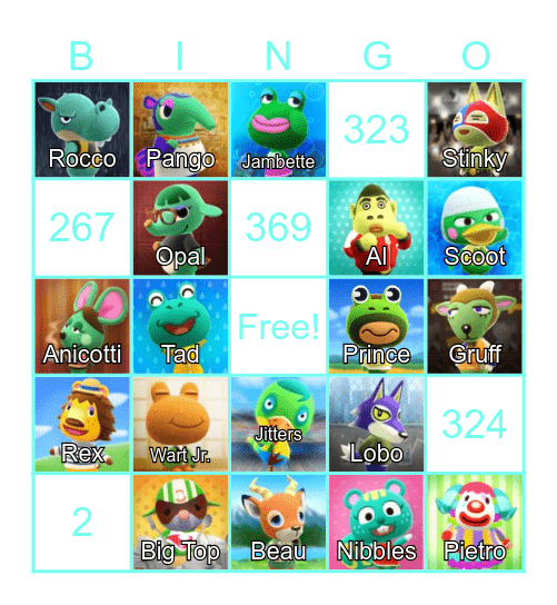 LilSimsie Animal Crossing Bingo Card Bingo Card