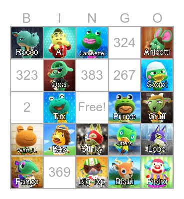 LilSimsie Animal Crossing Bingo Card Bingo Card