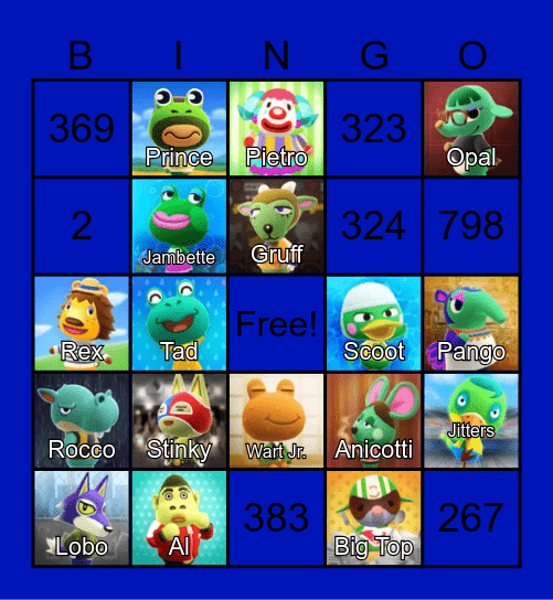 LilSimsie Animal Crossing Bingo Card Bingo Card