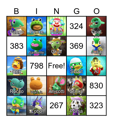 LilSimsie Animal Crossing Bingo Card Bingo Card