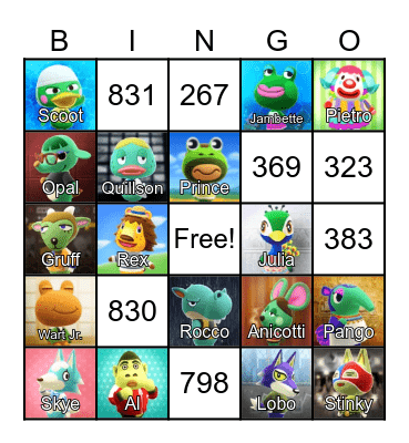 LilSimsie Animal Crossing Bingo Card Bingo Card