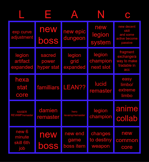ASSemble Bingo Card