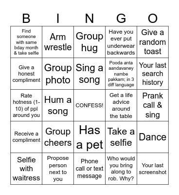 Kozhantha Kumari Naan Aamaa Bingo Card