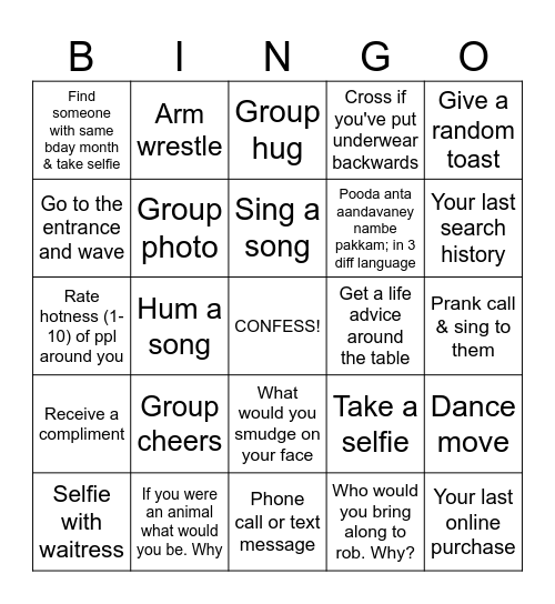 Kozhantha Kumari Naan Aamaa Bingo Card