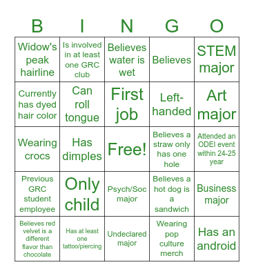 ODEI BINGO Card