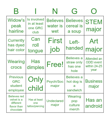 ODEI BINGO Card