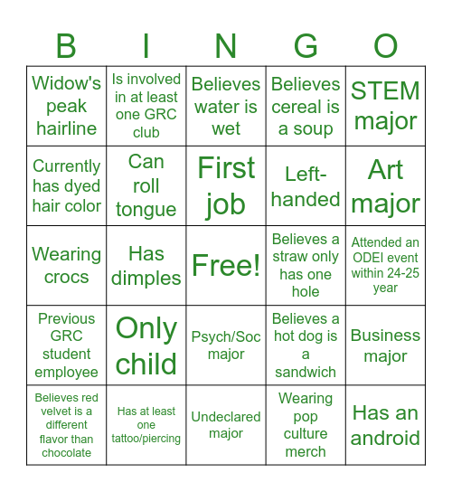 ODEI BINGO Card