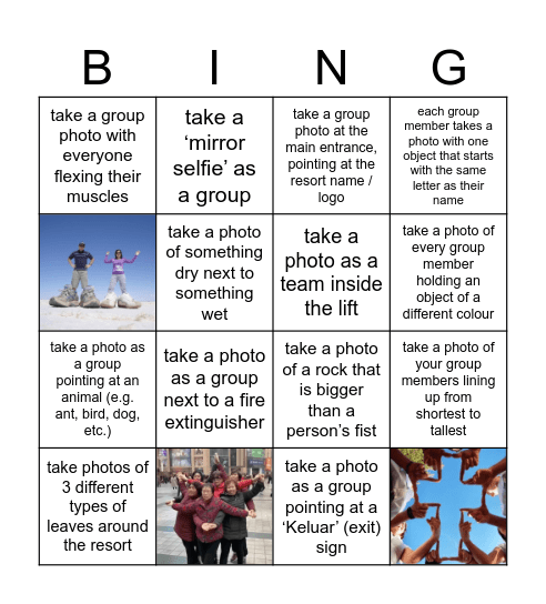 ACTS Photo Challenge Bingo Card
