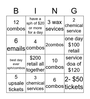 Jessica's card Bingo Card