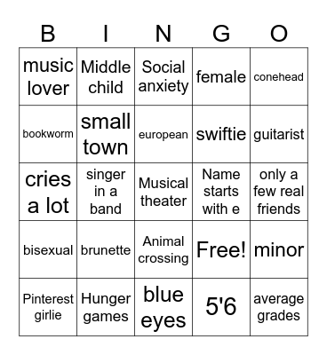 how similar are we Bingo Card